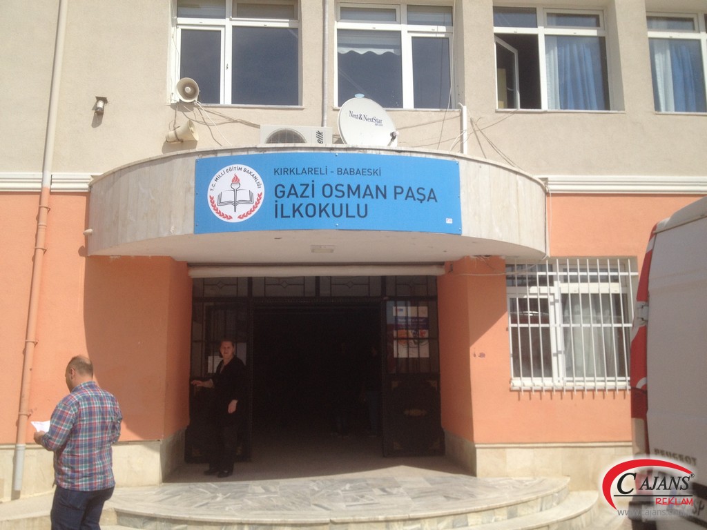 Gazi Osman Paşa İlkokulu Babaeski Tabela Montajı Tamamlandı